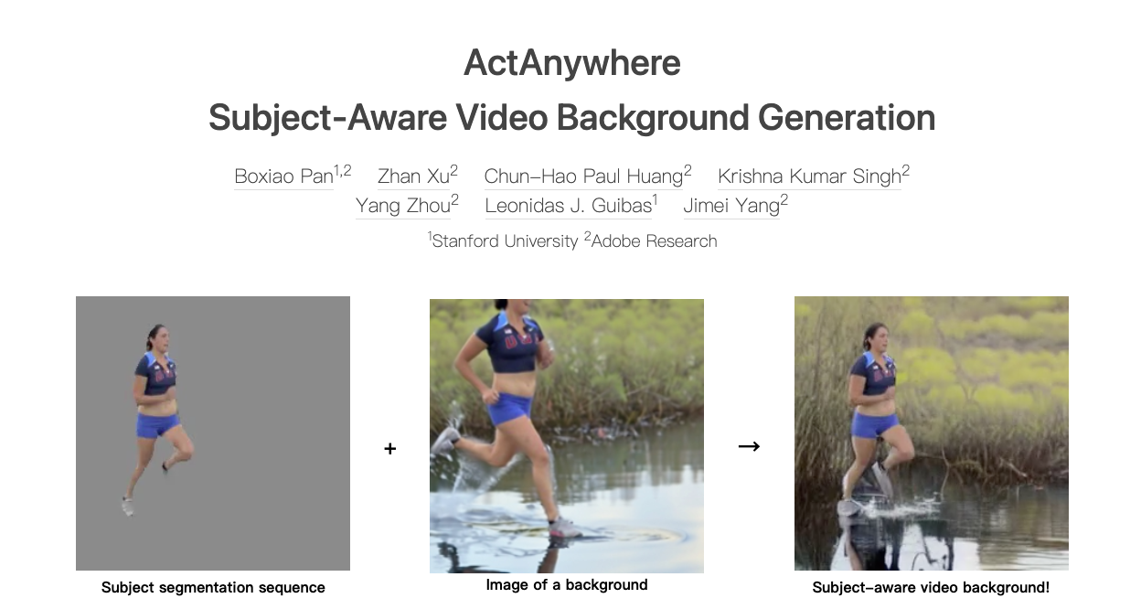 ActAnywhere-Adobe发布的视频生成模型