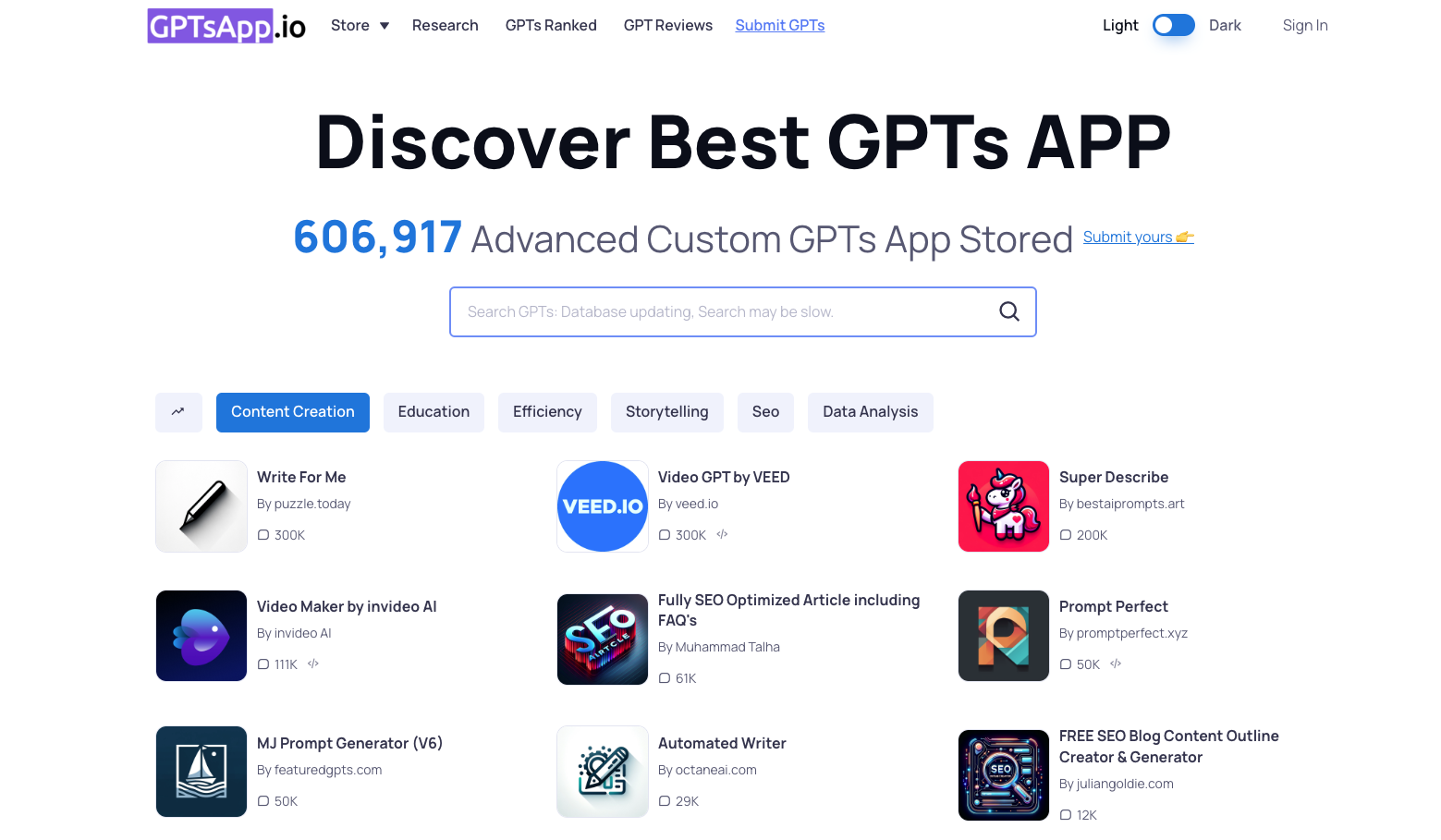 GPTsApp- GPTs 应用聚合平台